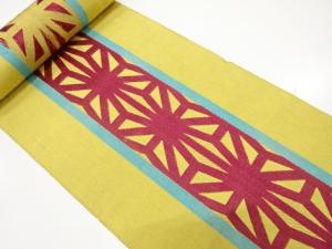 アンティーク　麻の葉模様織り出し　八寸帯地反物